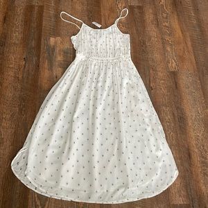 LOFT white and blue Spaghetti strap midi sundress - Small